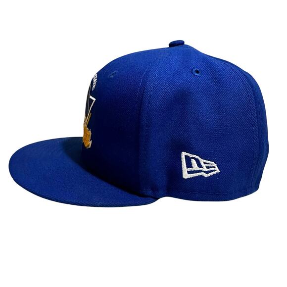 Golden State Warriors New Era Youth 9Fifty SnapBack Hat Royal Blue Adjustable - Picture 3 of 7